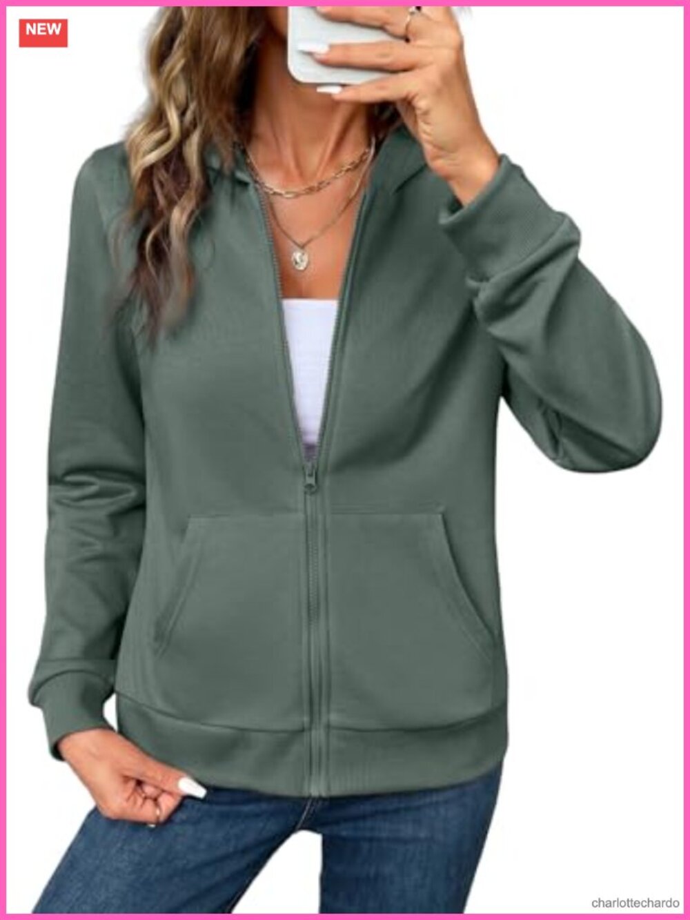 Women's Full Zip Up Hoodie Lightweight Soft Slim Fit Long Sleeve Hooded